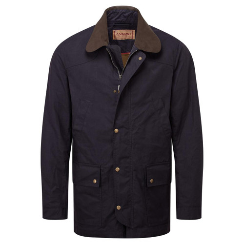 Navy Schoffel Mens Preston Wax Jacket