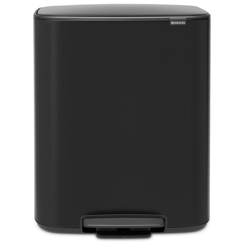 Matt Black Brabantia Bo Pedal Bin 2x30 Litre