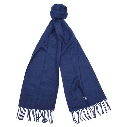 Navy Barbour Unisex Plain Lambswool Scarf