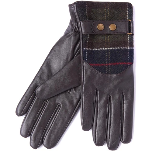 Brown  Barbour Womens Dee Tartan Gloves