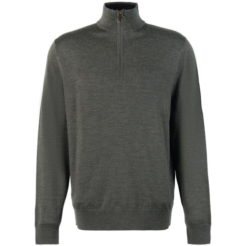 Olive Marl Barbour Mens Loyton Merino Half Zip