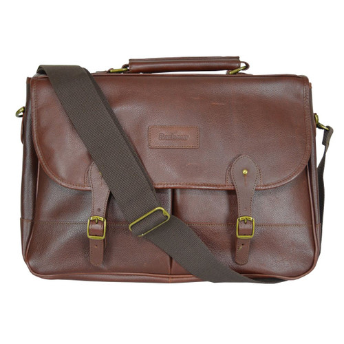 Chocolate Barbour Leather Briefcase