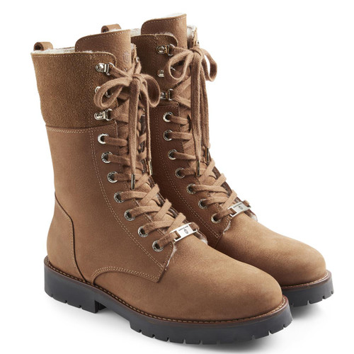 Cognac Fairfax & Favor Womens Anglesey Combat Boot