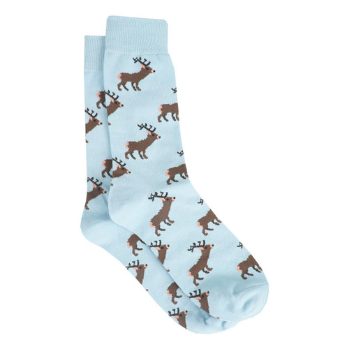 Light Blue Albert and Maurice Mens Stag Socks