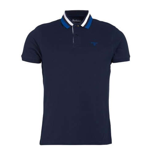 Navy Barbour Mens Hawkeswater Tipped Polo