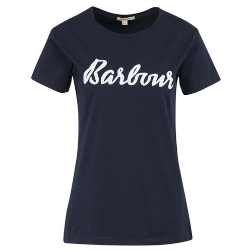 Navy/White Barbour Womens Otterburn Tee