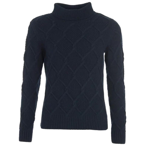 Navy Barbour Womens Burne Roll Neck Knit Jumper