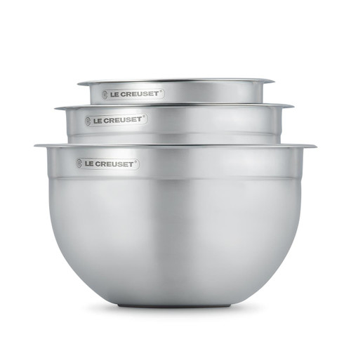 Le Creuset Stainless Steel Set Of 3 Mixing Bowl