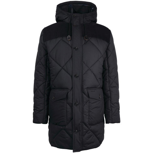 Black Barbour Mens Elmwood Parka Quilted Jacket