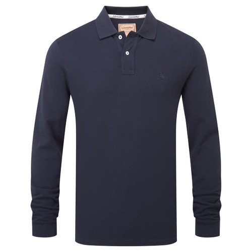 Navy Schoffel Mens St Ives Long Sleeve Polo Shirt
