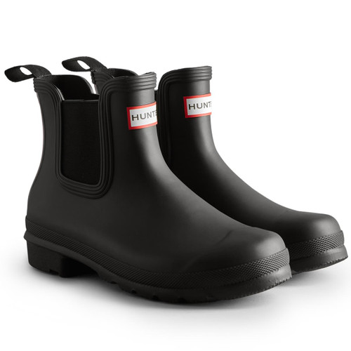 Black Hunter Womens Original Chelsea Tri Colour Logo Boots