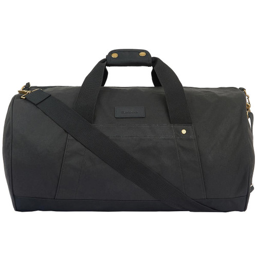 Black Barbour Explorer Wax Duffle Bag