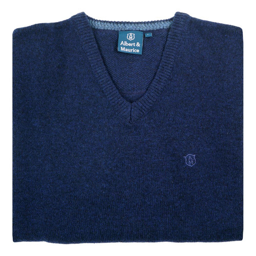 Albert and Maurice Mens Eastnor Ink V Neck Jumper