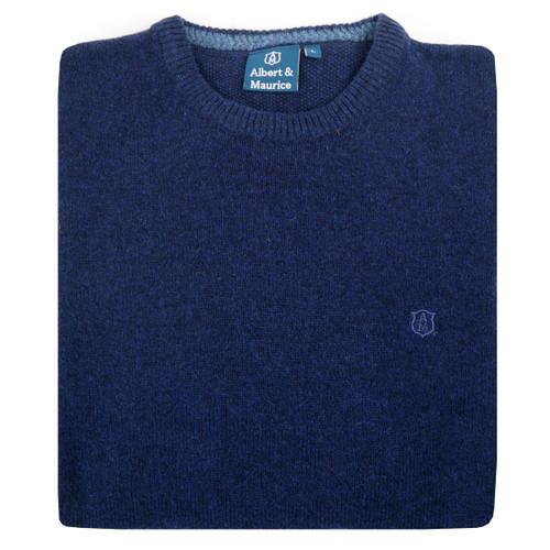 Albert and Maurice Mens Malvern Crew Neck Jumper Ink