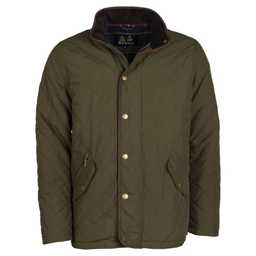 Dark Olive Barbour Mens Waterproof Shoveler Quilted Jacket