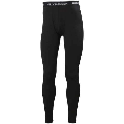 Black Helly Hansen Mens Lifa Merino Midweight Base Layer Bottoms