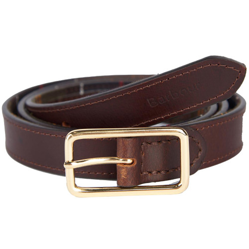 Classic Tartan/Brown Barbour Womens Reversible Tartan Belt