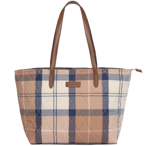 Primrose Hessian Barbour Wetherham Quilted Tartan Tote Bag