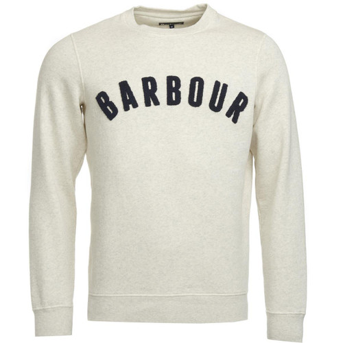 Ecru Marl Barbour Mens Prep Logo Sweatshirt