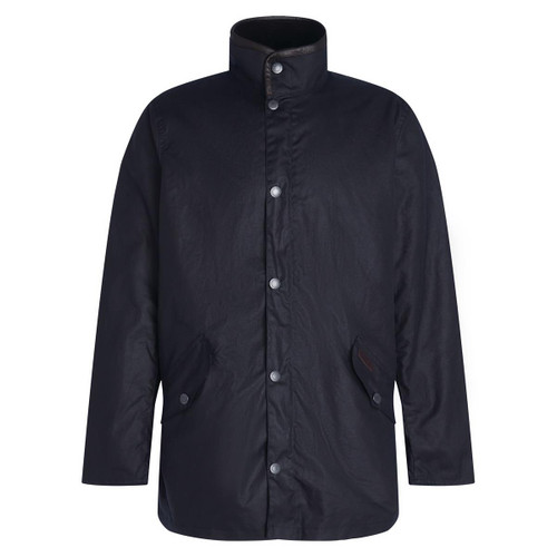 Navy Barbour Mens Mowden Wax Jacket