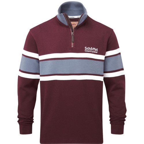 Wine Schoffel Mens Exmouth Heritage 1/4 Zip
