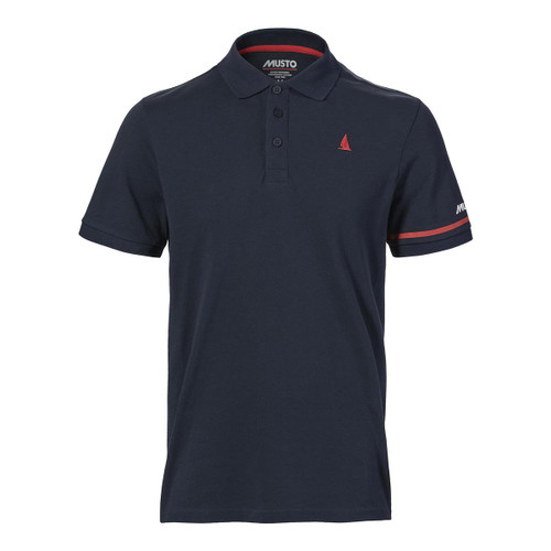 Musto Mens Red Yacht SS Polo Navy