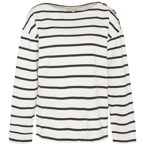 Antique White Stripe Barbour Womens Caroline Sweatshirt