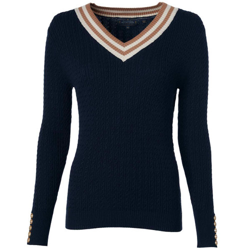 Ink Navy Holland Cooper Womens Zoe V-Neck Knitted Jumper