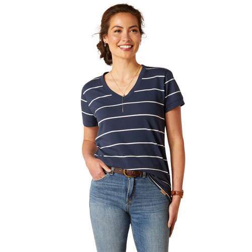 Navy/White Ariat Womens Fairford T-Shirt