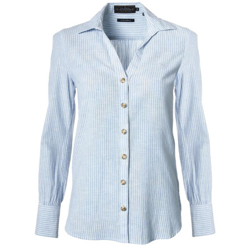 Azure Blue Holland Cooper Womens Classic V-Neck Blouse