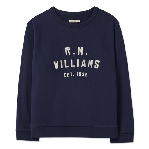 Navy R.M. Williams Womens Stencil Crew Sweater