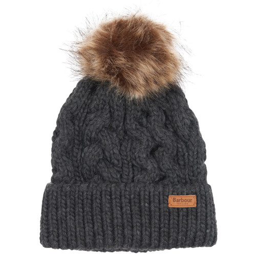 Charcoal Barbour Womens Penshaw Cable Beanie