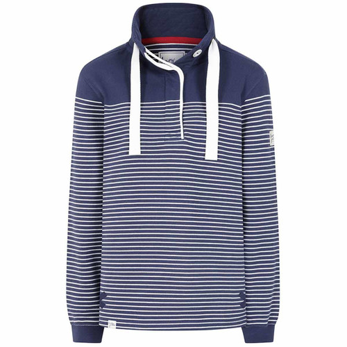 Twilight Lazy Jacks Womens LJ14 Striped Button Neck Sweatshirt