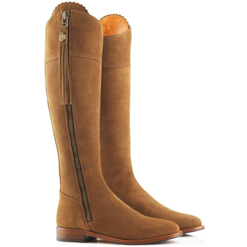 Tan Suede Fairfax and Favor Flat Regina Boot