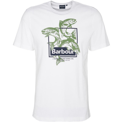 White Barbour Mens Witton Graphic T-Shirt