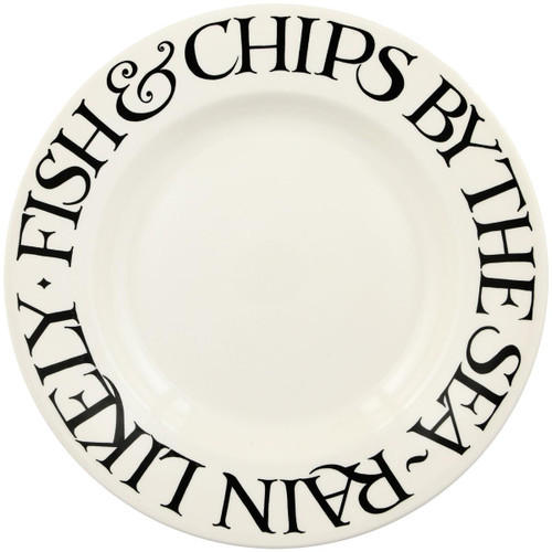 Emma Bridgewater Black Toast Fish and Chips 10 1/2 Inch Plate