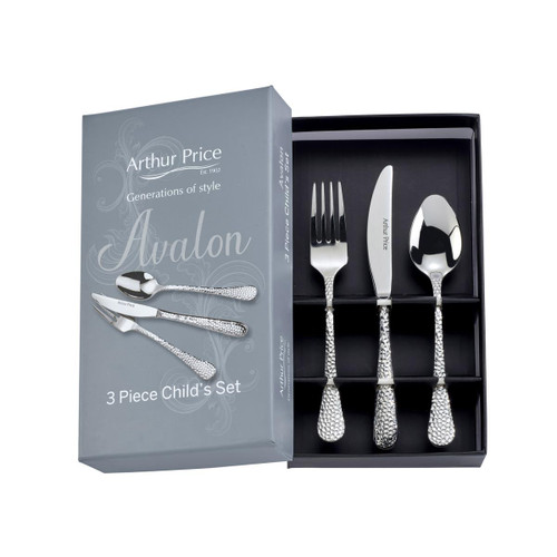 Arthur Price Stainless Steel Avalon 3 Piece Childrens Cutlery Set