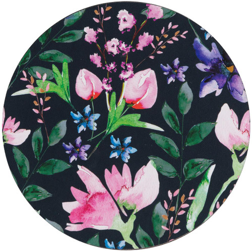 Denby Set of 6 Dark Floral Round Coasters Denby Set of 6 Dark Floral Round Coasters