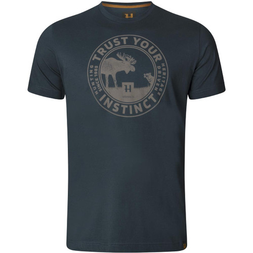 Dark Navy Harkila Mens Moose T-Shirt