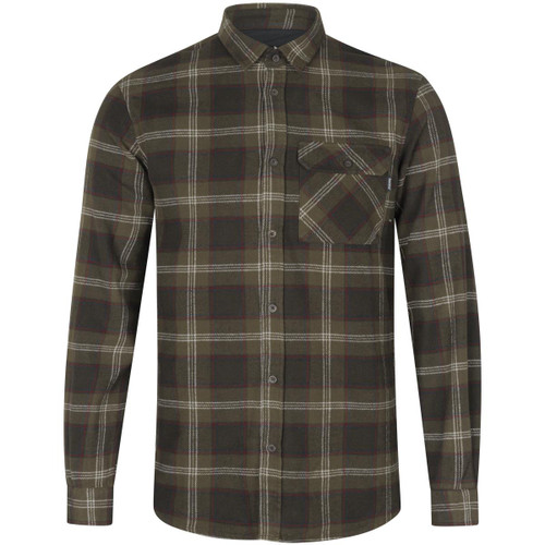 Pine Green Check Seeland Mens Glen Flannel Shirt