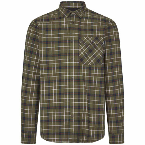 Grape Leaf/Dark Navy Check Seeland Mens Glen Flannel Shirt