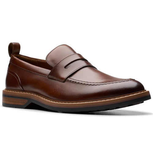 Mid Tan Leather Clarks Mens Aldwin Step Shoe