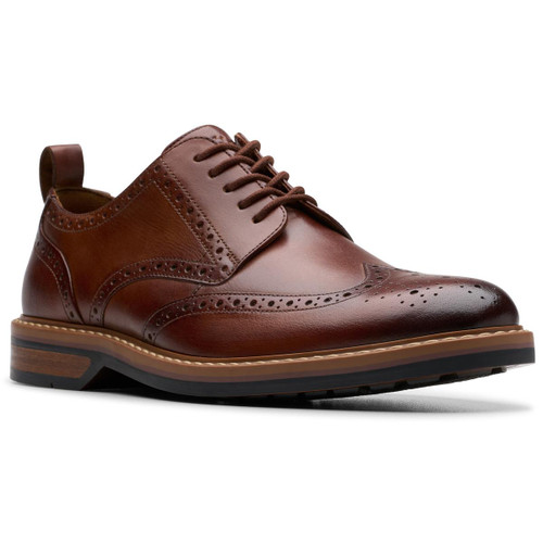 Mid Tan Leather Clarks Mens Aldwin Limit Brogue Shoe