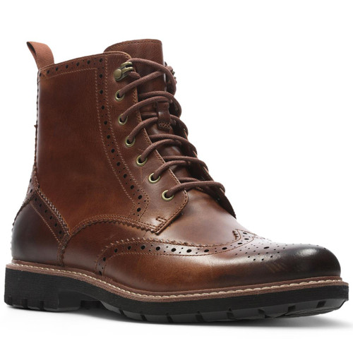 Dark Tan Leather Clarks Mens Batcombe Lord Boot