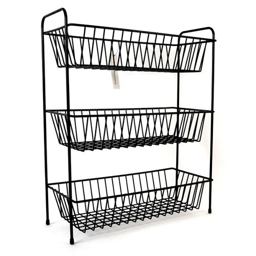 Black Delfinware 3 Tier Narrow Veg Rack