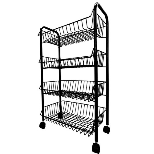 Black Delfinware 4 Tier Mobile Trolley