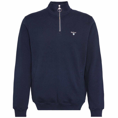 Navy Barbour Mens Beckhill Half Zip Sweatshirt