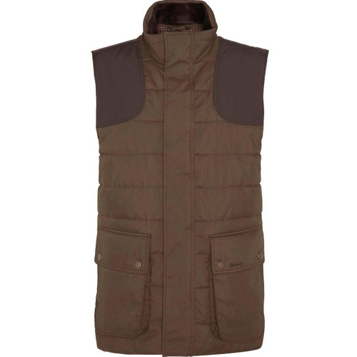 Dark Sand Barbour Mens Bradford Tattersall Puffer Gilet