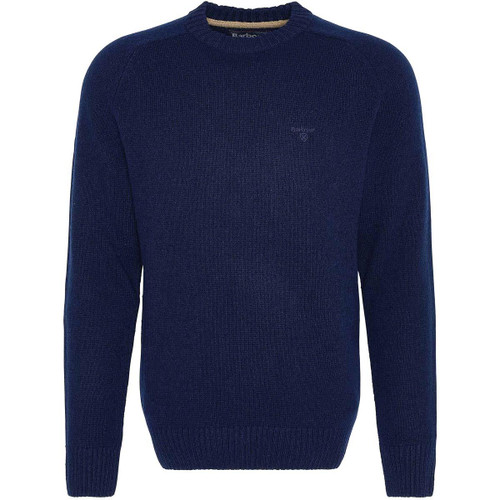 Navy Barbour Mens Grangetown Merino Crew Neck Sweater