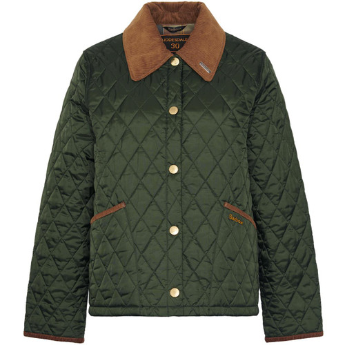 Olive/Classic Barbour Womens 30th Anniversary Cropped Liddesdale Jacket